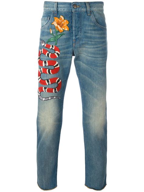 cheap gucci snake jeans|gucci ghost jeans.